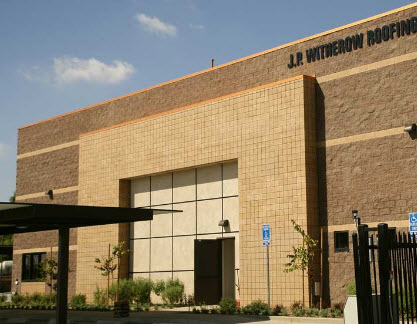 photo of block warehouse building